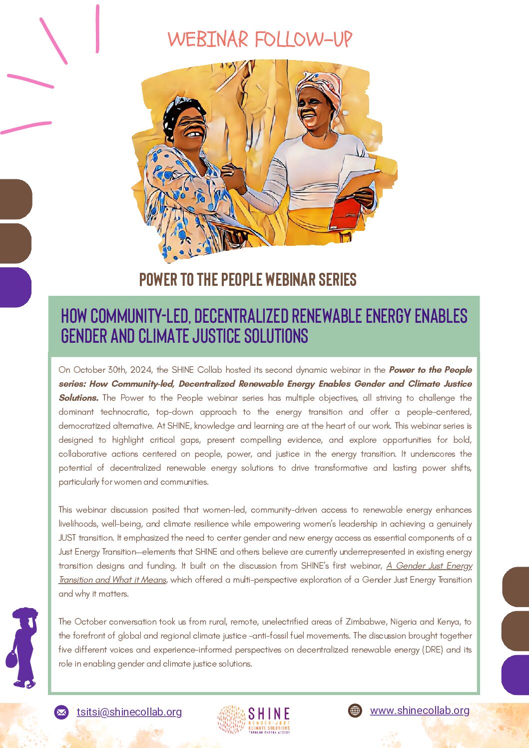 How communities led decentralised renewable energy enables gender and climate justice solutions